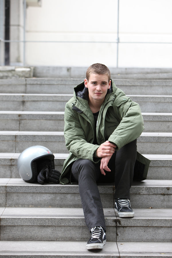 ひまわり アパルトモンAMERICANA Side Zip Parka Reversible parka in water-resistant canvas, hazelnut brown