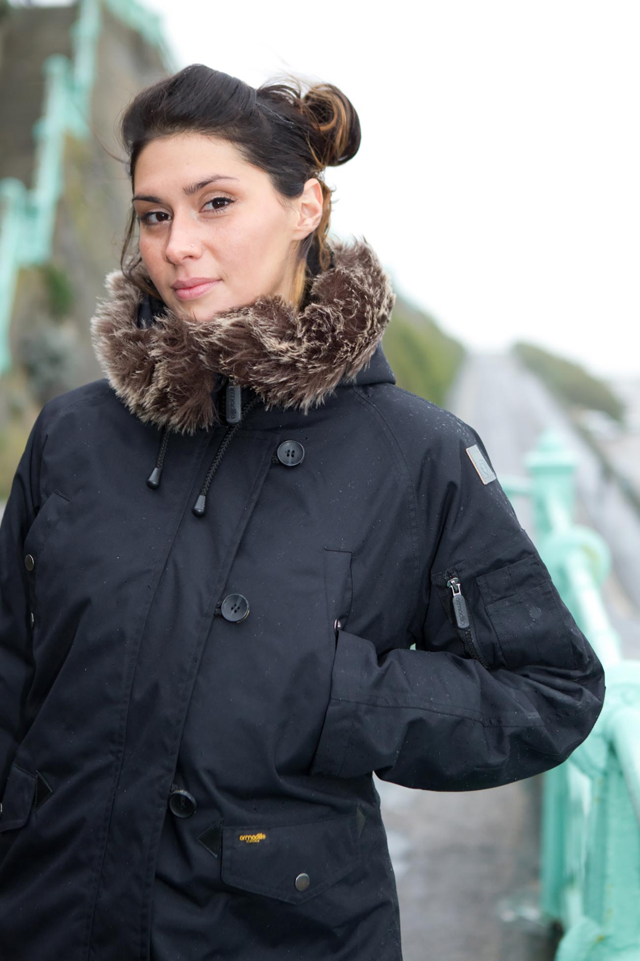 Scarlett Mac Women\'s Waterproof Jacket - Black - Armadillo Scooterwear